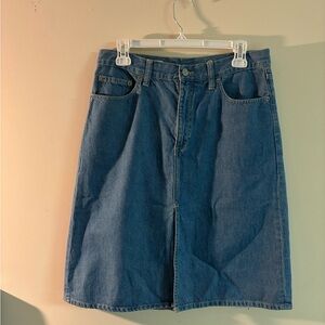 Gap A-Line Denim Skirt | Size 29 | Classic Blue Midi Jean Skirt